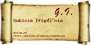 Gubicza Ifigénia névjegykártya
