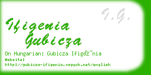 ifigenia gubicza business card